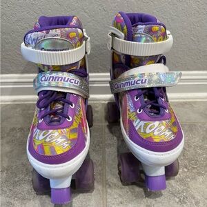 Colorful Roller Skates with Purple Accents with lights
